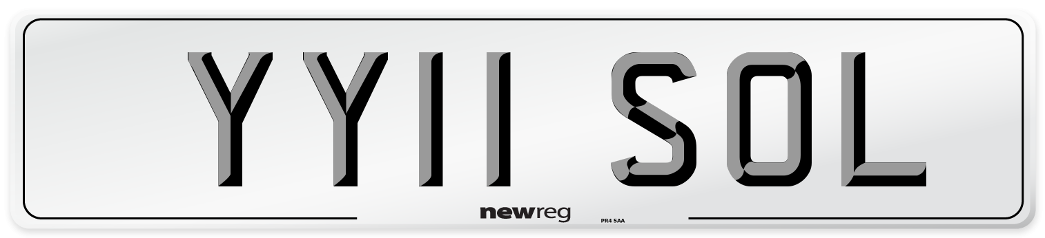 YY11 SOL Number Plate from New Reg